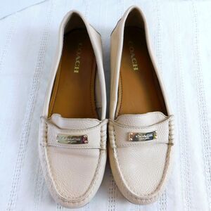 Coach Fredrica Loafers Shoes Flats Genuine Leather Beige Blush Womens 9.5 A5175